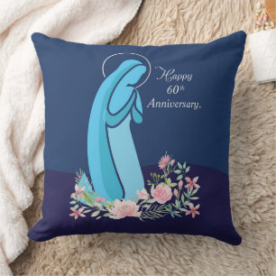 60th Anniversary of Religious Life Nun Pink Flower Cushion