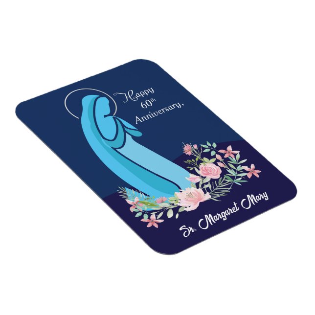 60th Anniversary of Religious Life Nun Pink Flower Magnet (Right Side)