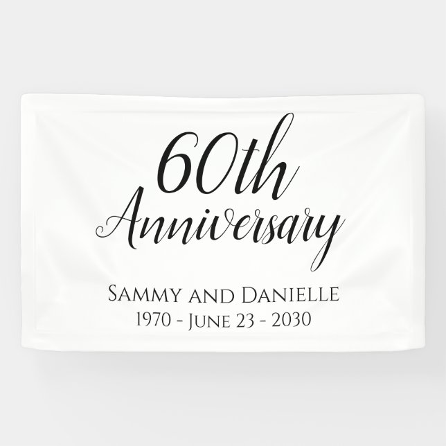 60th Anniversary Party Banner Decoration (Horizontal)