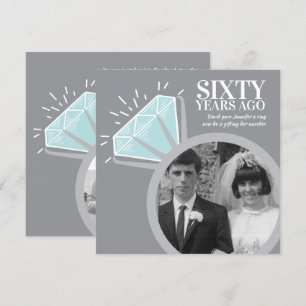 60th anniversary party diamond ring now then photo invitation