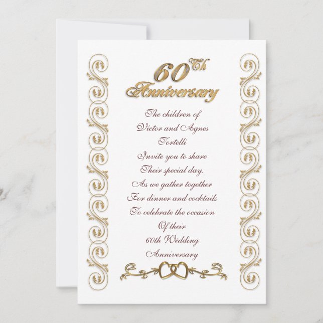 60th anniversary party for parents invitation (Front)