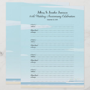 60th Anniversary Party Guest Book Sign-In Page