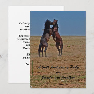 60th Anniversary Party Invitation Dancing Horses
