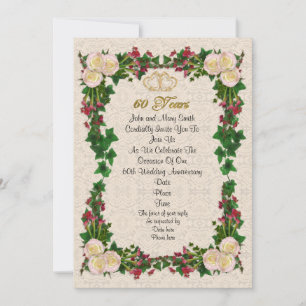 60th anniversary party invitation roses