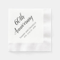 60th Anniversary Party Personalised Napkins