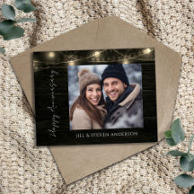 60th Anniversary Party Rustic Wood Lights