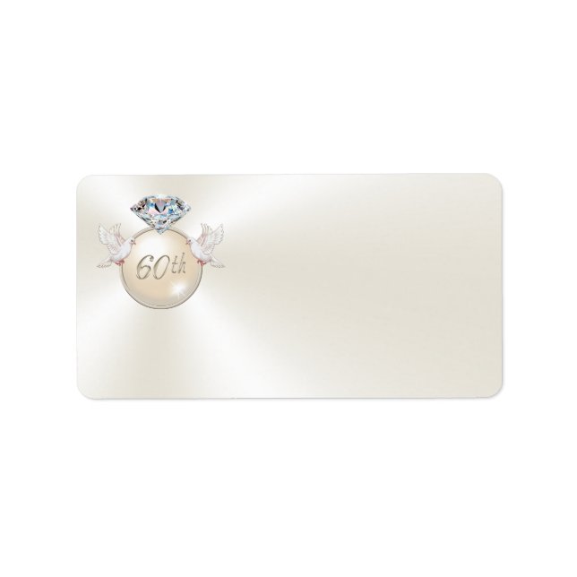 60th Anniversary Personalised Address Labels (Front)