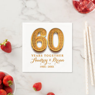 60th Anniversary Personalised Napkin