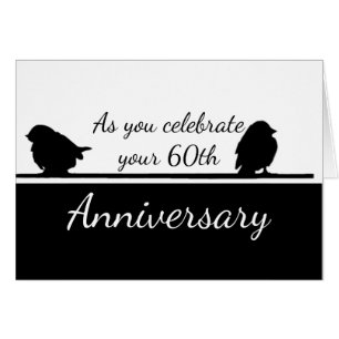 60th Anniversary Romantic Cute Birds Couple