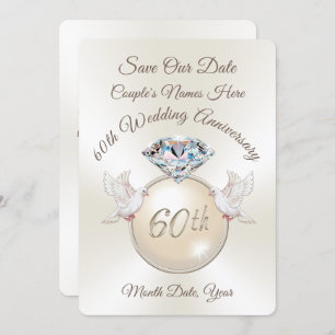 60th Anniversary Save the Date Anniversary Cards
