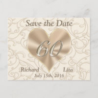60th Anniversary Save the Date Post Cards