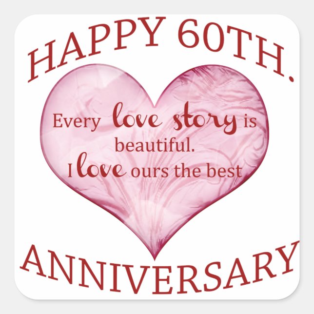 60th. Anniversary Square Sticker (Front)