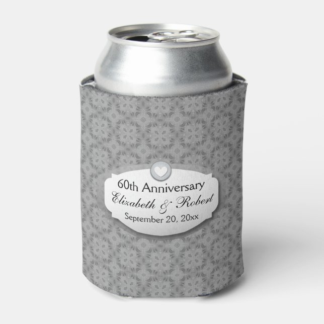 60th Anniversary Wedding Anniversary Diamond Z01 Can Cooler (Can Front)
