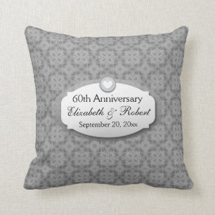 60th Anniversary Wedding Anniversary Diamond Z01 Cushion