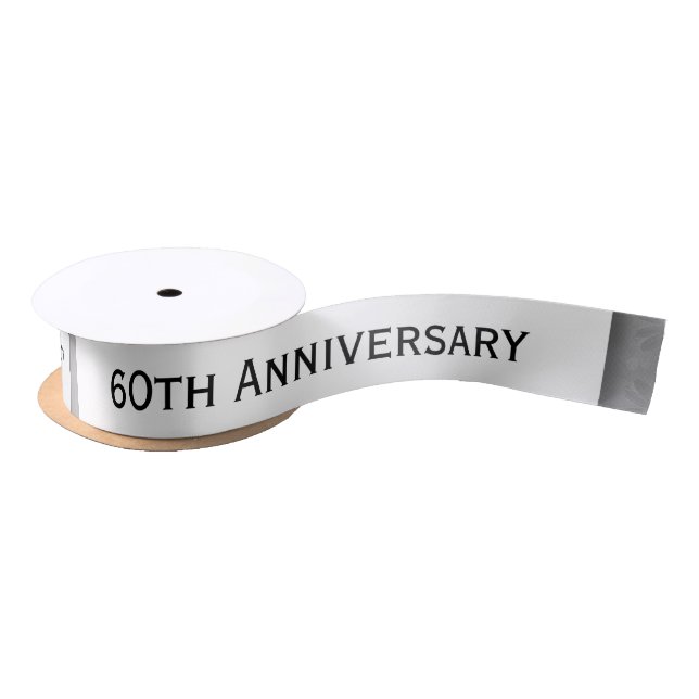 60th Anniversary Wedding Anniversary Diamond Z01 Satin Ribbon (Spool)