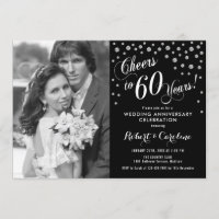 60th Anniversary with Photo - Silver White Black