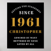60th Birthday 1961 Black Gold For Him Personalised
