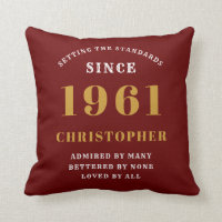 60th Birthday 1961 Red Gold Men's Personalised