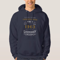 60th Birthday 1963 Add Name Legend Blue Gold