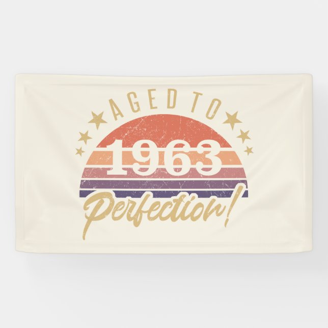 60th Birthday 1963 Aged To Perfection Banner (Horizontal)