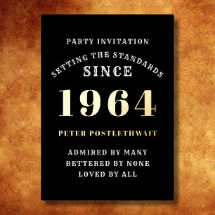 60th Birthday 1964 Black Gold Personalised For Him