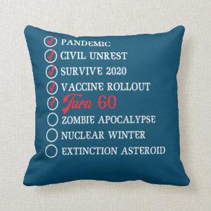60th Birthday 60 Years 1962 2022 Quarantine Cushion