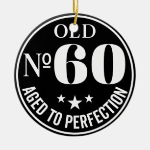 60th Birthday 60 Years Anniversary Quotes Square Ceramic Tree Decoration