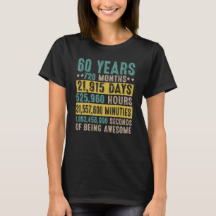 60th Birthday  60 Years Of Being Awesome Countdown T-Shirt
