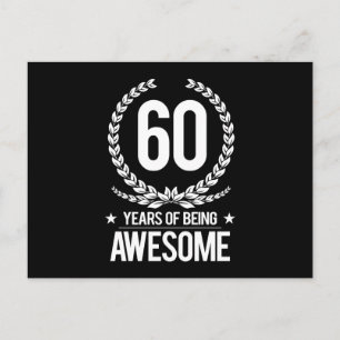60th Birthday (60 Years Of Being Awesome) Postcard
