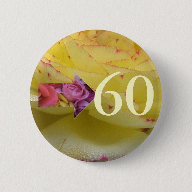 60th Birthday 6 Cm Round Badge (Front)