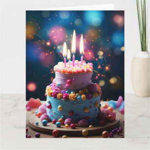 60TH BIRTHDAY AGE 60 CAKE GREETING CARD