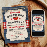60th Birthday BBQ Summer Barbecue Party Invitation<br><div class="desc">Introducing our charming Birthday Barbecue Invitation! Crafted with rustic wood elements, this invitation exudes a cosy, rustic country vibe perfect for celebrating under the open summer sky. The classic combination of red, white, and blue adds a touch of Americana flair, setting the stage for a festive gathering. Whether it's a...</div>