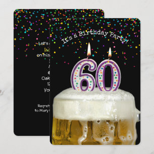 60th Birthday Beer Party Invitation