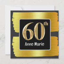  60th  Birthday black and gold theme