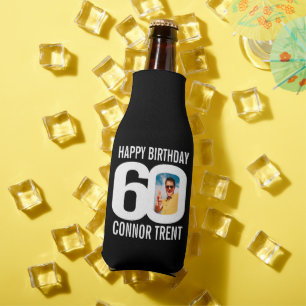 60th birthday black and white two photos Cooler
