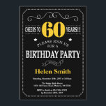 60th Birthday Black and Yellow Chalkboard Invitation<br><div class="desc">60th Birthday Invitation Black and Green Typography. Chalkboard. Black and White Background. Adult Birthday. Male Men or Women Birthday. Kids Boy or Girl Lady Teen Teenage Bday Invite. 13th 15th 16th 18th 20th 21st 30th 40th 50th 60th 70th 80th 90th 100th. Any Age. For further customisation, please click the "Customise...</div>