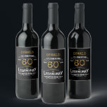 60th Birthday Black Gold Legendary Funny<br><div class="desc">A personalised elegant beer bottle label that is easy to customise for that special birthday party occasion.</div>
