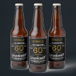 60th Birthday Black Gold Legendary Funny Beer Bottle Label<br><div class="desc">A personalised elegant beer bottle label that is easy to customise for that special birthday party occasion.</div>