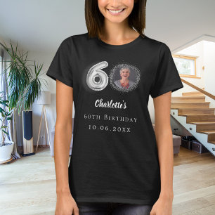 60th birthday black silver photo T-Shirt