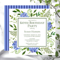 60th Birthday Blue Hydrangeas
