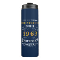 60th Birthday Born 1963 Legend Blue Gold Add Name