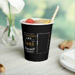 60th Birthday Born 1963 Photo Template Legend Paper Cups<br><div class="desc">Photo template "Original Quality Legendary Inspiration" paper cup for that special birthday. Add the photo,  name and year as desired in the template fields creating a unique birthday celebration gift. Team this up with the matching gifts,  party accessories,  and clothing available in our store www.zazzle.com/store/thecelebrationstore</div>