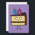 60th Birthday Cake with Candles Invitation<br><div class="desc">Celebrate with this funny cake invitation before the candles topple over! Thank you for looking at Happy Foods Designs!</div>