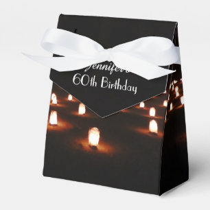 60th Birthday Candles Thank You Guests Party Favour Box