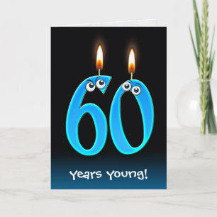 60th Birthday Candles with Eyeballs Card