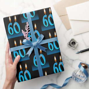 60th Birthday Candles with Eyeballs  Wrapping Paper