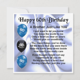 60th Birthday Card  -  Brother