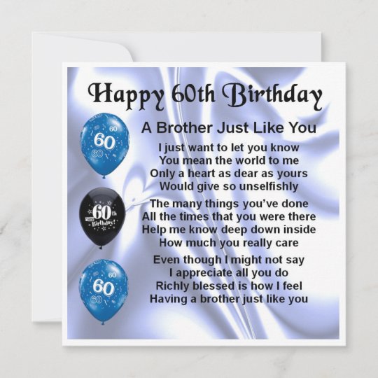 60th Birthday Card - Brother | Zazzle.co.uk