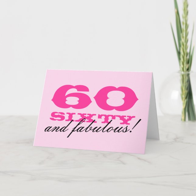 60th Birthday card for women | 60 and fabulous! (Front)