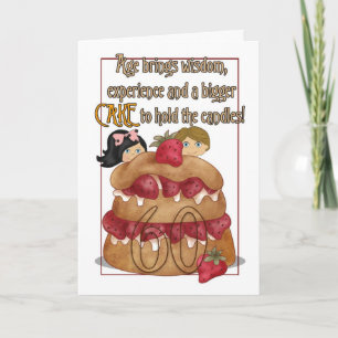 60th Birthday Card - Humour - Cake